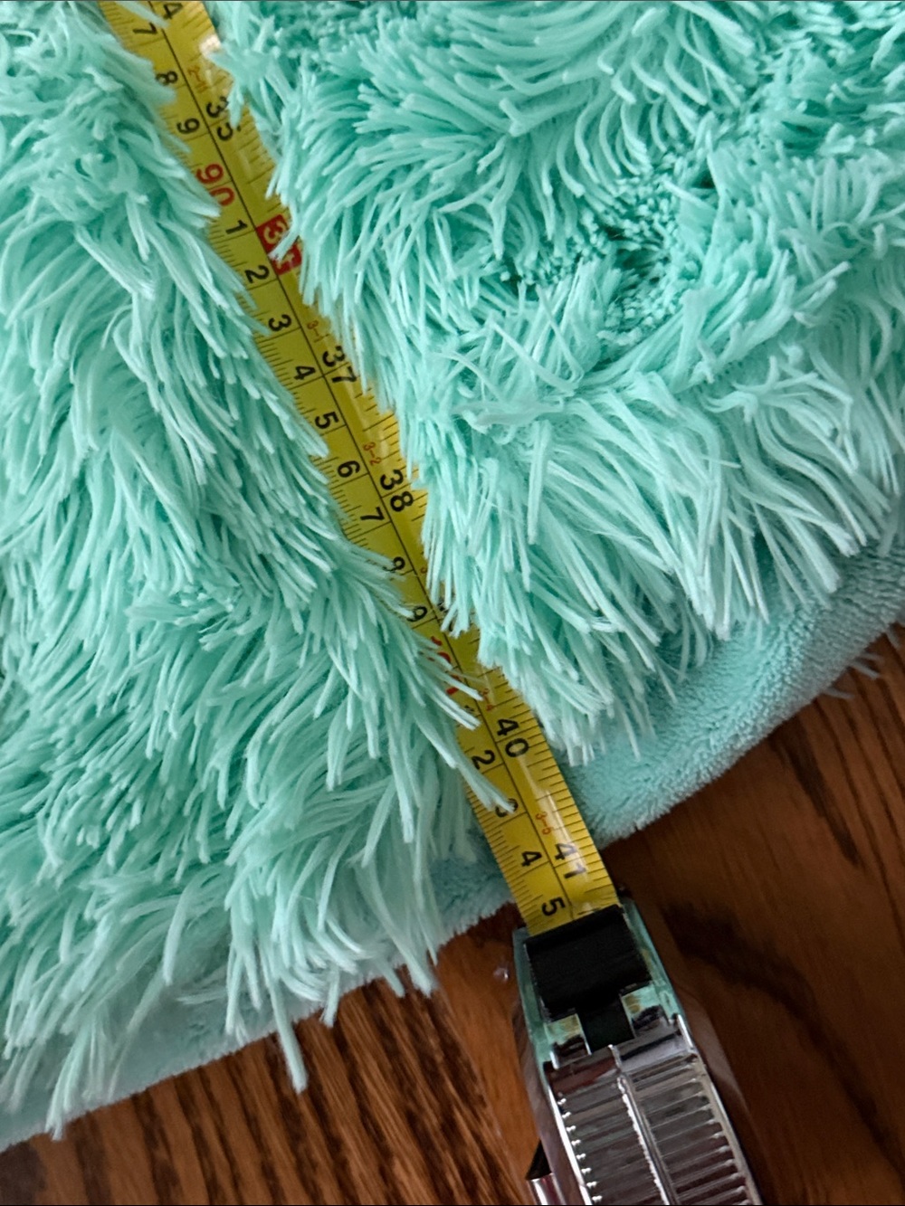 Plush Mint Green Faux Fur Hooded robe with Toggle Buttons medium - Picture 14 of 14
